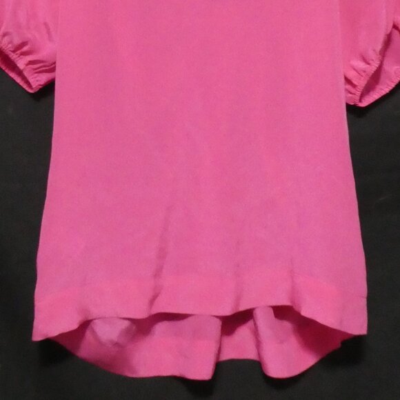 BANANA REPUBLIC | xs, extra small | Silk Hot Pink Puff Sleeve Blouse | NWT - Picture 15 of 15
